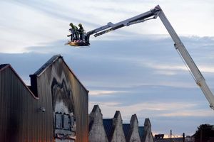 Part of the garage roof collapsed in the blaze