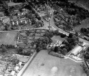 Picture of the site of the Shirehall, Shrewsbury, taken in about spring/early summer 1958. 
