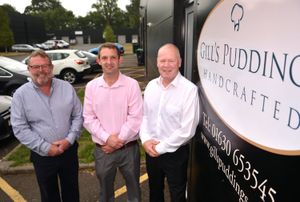 Gills Puddings Managing Director Kim Smith with new directors Scott Abey and Martin Overton at Tern Vallery Business Park on Wednesday, July 30, 3025.