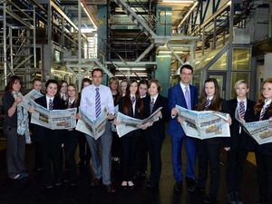 Supporting image for story: Telford pupils tour Shropshire Star offices.