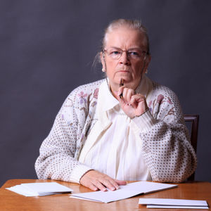 Sue Whyte as Muriel Carpenter in 'Soldiering On'