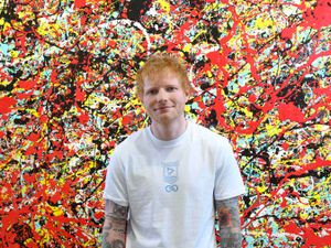 Supporting image for story: Ed Sheeran launches exhibition of his Cosmic Carpark Paintings in London