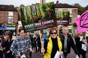 The Cop27 protest march in Ironbridge