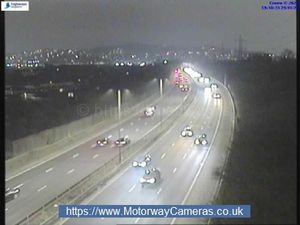 CCTV motorway traffic camera of the M5 Southbound Motorway - J2, Dudley / Oldbury