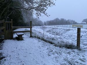 The team was met with wintery scenes on Sunday, December 3