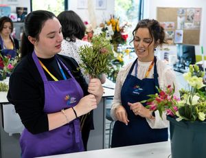 Amanda Ellis (right) with one of her students