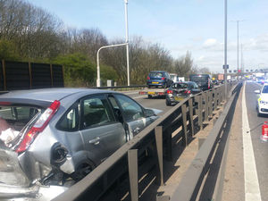 Supporting image for story: M6 crash: Long delays after vans and cars involved in smash with onlookers rushing to help