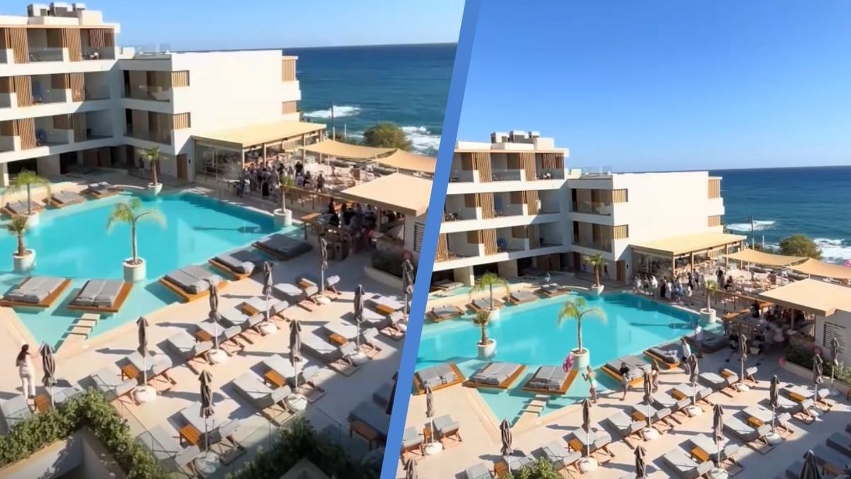 West Midlands woman films moment towels are launched across Crete hotel&rsquo;s pool area to reserve sunbeds