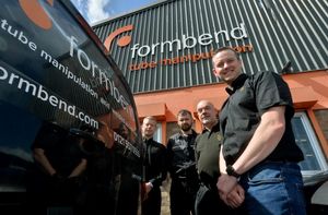 Formbend won family business of the year. Stuart Sefton (manufacturing director), Bryan Rolls (lead manufacture engineer), Graham Upton (product manager) and James Hateley (managing director)