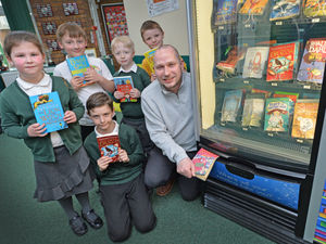 Supporting image for story: Reading at the heart of school as vending machine is a hit