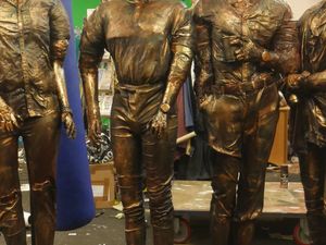 Supporting image for story: Statue of 'four men in jeans' meme being unveiled in Birmingham