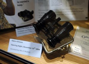 A pair of opera glasses which were stolen on the first performance night in 1894, at the Grand Theatre, Wolverhampton.