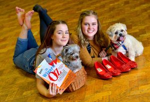 Angel and Harvey with the two Dorothies, Molly Parker and Jessica Knowles