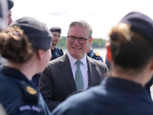Prime Minister Sir Keir Starmer meets members of the ship’s company on board HMS St Albans in Oslo