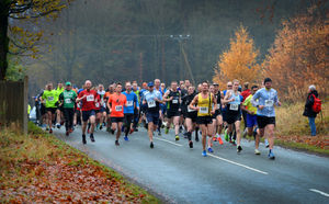 Runners set off amongst the autumn colours of Cannock Chase at the the Rotary Club of Cannock 10k run in 2019