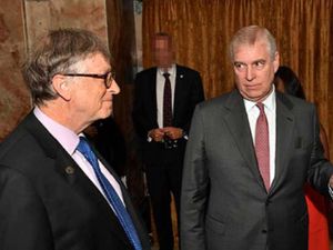 Supporting image for story: Photograph of Andrew among latest release of images from Epstein estate