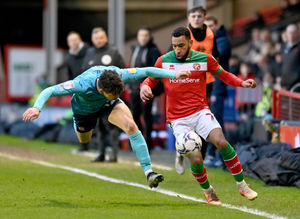SPORT COPYRIGHT MNA MEDIA TIM THURSFIELD 22/01/22.WALSALL V EXETER.Brendan Kiernan and Josh Key...