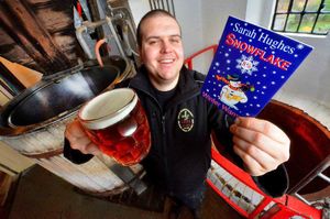Brewery Manager Ricky Follos with Snowflake, which returns to pumps each winter