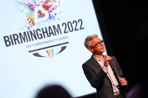 Jonathan Edwards speaking during the event