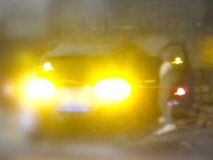 Supporting image for story: Watch as dangerous driver smashes up Audi yards from Saturday night revellers before doing a runner in Shrewsbury