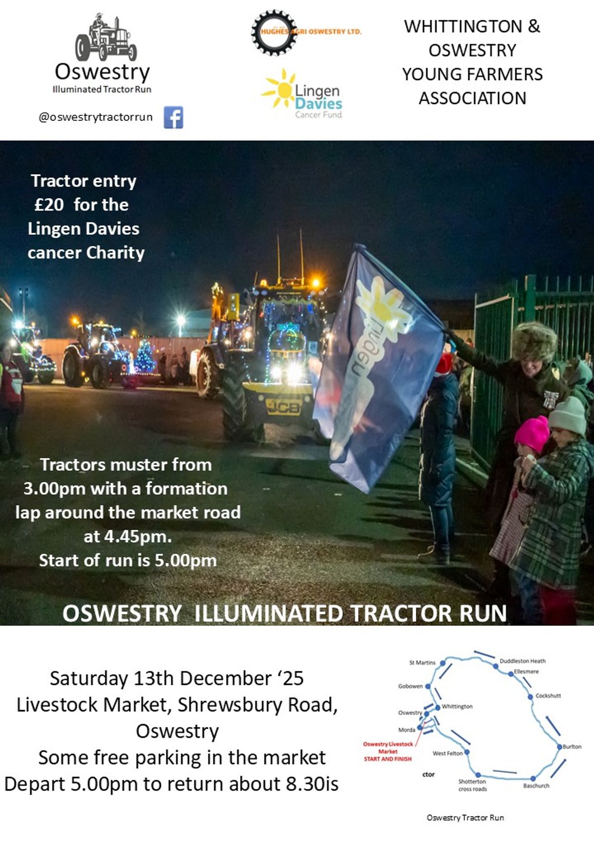 Oswestry Illuminated Tractor Run registration is coming - heres when you can register