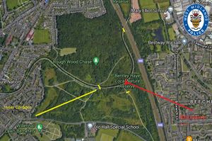 A map of where the baby boy was found in Willenhall