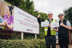 Justin Daley (left) from Care UK and Stafford resident Mike Bailey (right) who came up with the winning name, ‘Hartwood’, for the new care home on Cannock Road