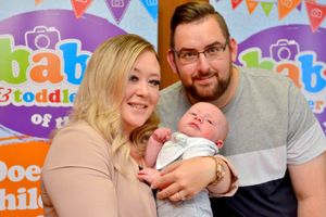 Louie Gwilliam with parents Stacey Edwards and Stuart Gwilliam from Dawley Bank, Telford