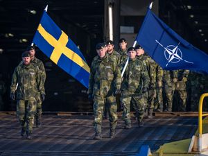 Supporting image for story: Hundreds of Swedish forces arrive in Latvia in largest deployment with Nato