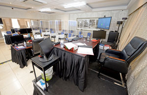 The judge's table in Court Two