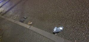 Debris was spotted on the ground near the crash site