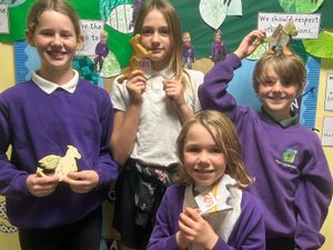 The winners from Ysgol LLanfechain with their dragons