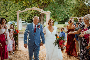Berni Adamson and partner Steve at their wedding at The Wroxeter Hotel in Shrewsbury