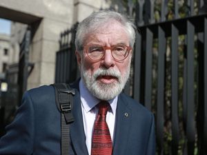 Former Sinn Fein president Gerry Adams outside the High Court in Dublin