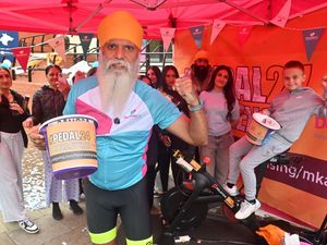 Supporting image for story: It's another challenge completed for legendary Wolverhampton fundraiser Manny after 24 hours of non-stop cycling