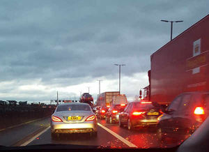 The scene on the M6 northbound hours after the crash, picture: Sanjay Mahay