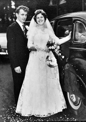 David and Joan Johnston, from Codsall, pictured on their wedding day.