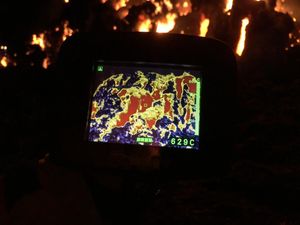 The thermal imaging camera recording the heat of the blaze. Pic: https://twitter.com/SFRS_Wenlock