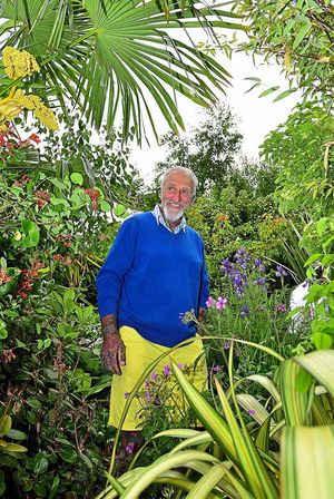Peter Bridgens in his garden
