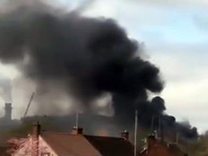 Supporting image for story: Crews tackle fire at Kronospan factory - with video