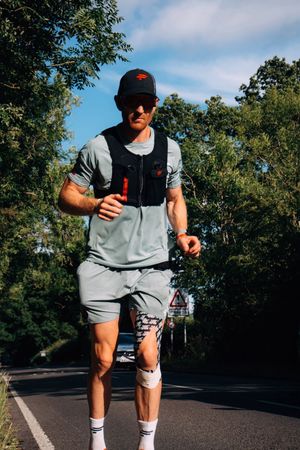 Tom ran the last nine hours of his challenge with a torn muscle