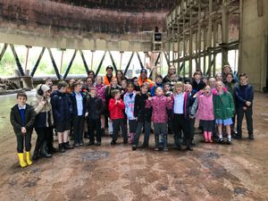 Supporting image for story: Schoolchildren given tour of iconic Ironbridge cooling towers ahead of demolition
