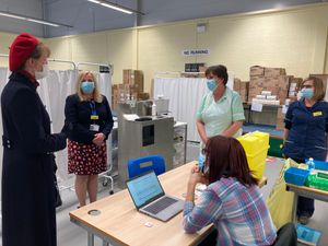 The Lord-Lieutenant meeting members of the clinical team and volunteers