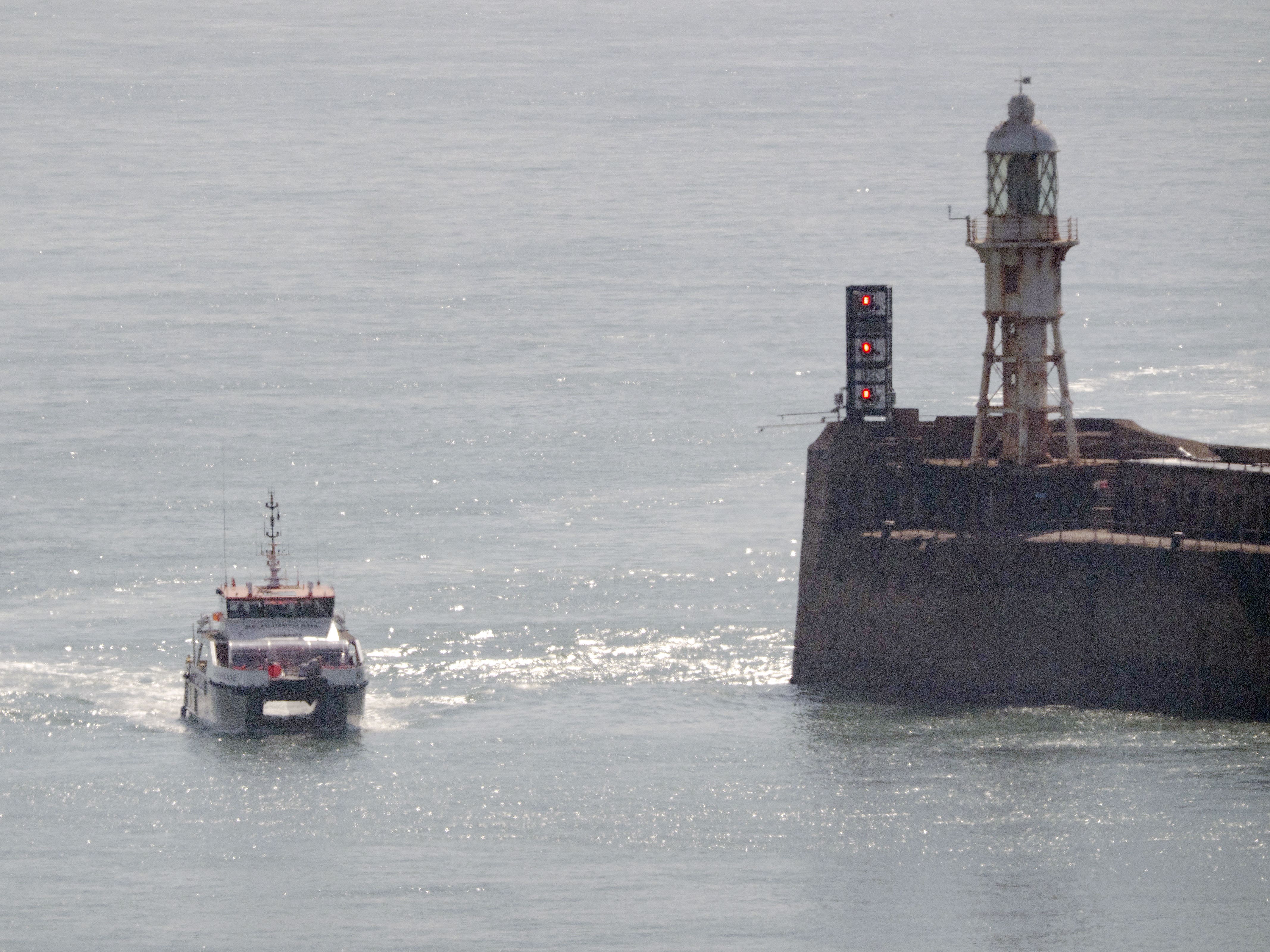 A Border Force vessel in the sea near Dover