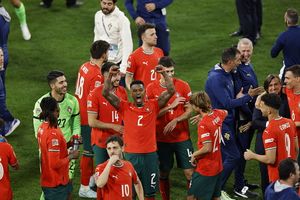 Nelson Semedo celebrates after winning the UEFA Nations League (Photo by ALEXANDRA BEIER/AFP via Getty Images)
