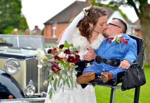 Celebrating with a kiss