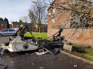 Supporting image for story: Caravan destroyed in Willenhall arson attack