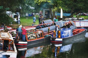 A rally of boats at The Bratch, Wombourne.