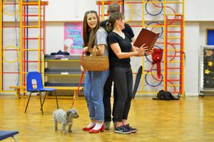 Angel in rehearsal with Molly Parker as Dorothy