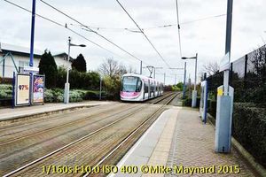 I zoomed out for this shot of the tram leaving the station